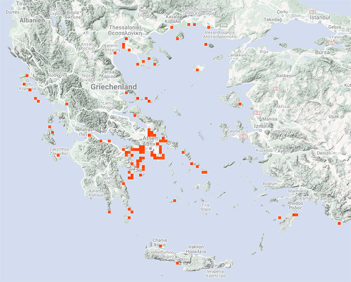 Αποκαλυπτικός χάρτης για τις Μωβ μέδουσες στην Ελλάδα